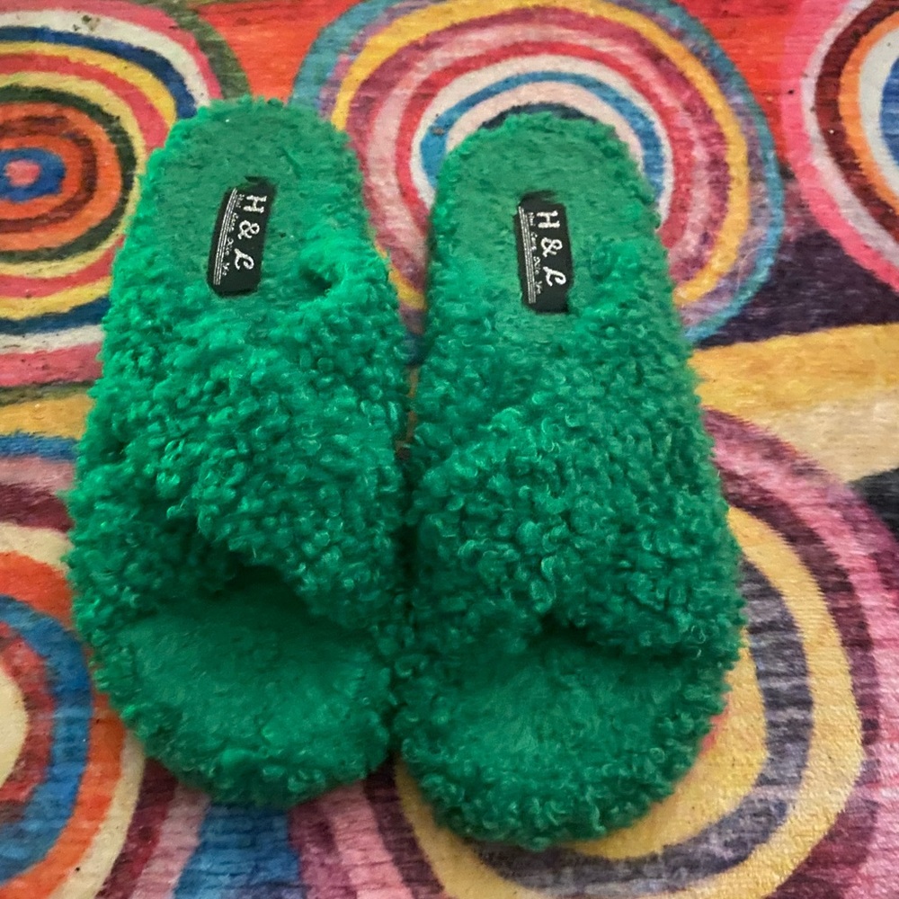 Green furry slide